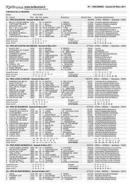 R1 - VINCENNES - Samedi 04 Mars 2017