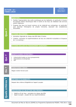 Action16 – Tiers lieux - Europe en région Centre