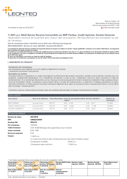 11.60% p.a. Multi Barrier Reverse Convertible sur BNP Paribas