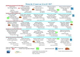 Menu du 13 mars au 14 avril 2017