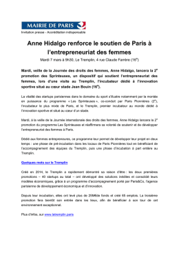 Anne Hidalgo renforce le soutien de Paris &agrave; l`entrepreneuriat des