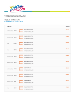 VOTRE FICHE HORAIRE