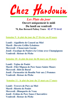 Les Plats du jour