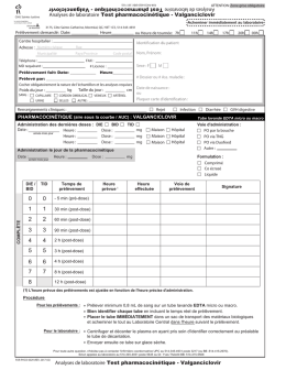 FOR-PHCO-0029 - TEST PHARMACOCINÉTIQUE