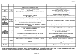 R&eacute;ception et tri des &eacute;chantillons