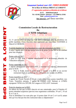 CR CLR EFM - Force ouvri&egrave;re d&eacute;fense GSL Brest Lorient