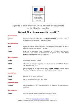 Télécharger l`agenda de la semaine