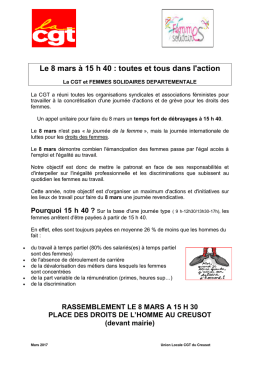 Le 8 mars à 15 h 40 : toutes et tous dans l`action