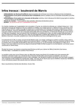 Infos travaux : boulevard de Marvis