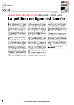 La pétition en ligne est lancée