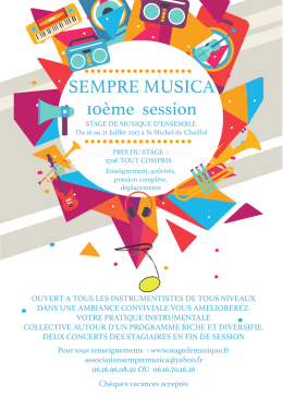 Affiche du stage - Stage de musique d`ensemble