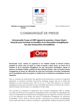 Emmanuelle Cosse et ORPI signent le premier &laquo; Green Deal