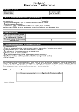 revocation d`un certificat