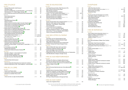 Carte des Vins - Brasserie des Haras