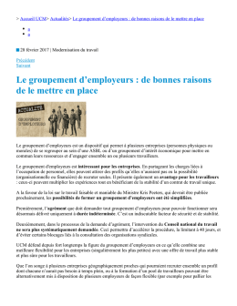 Le groupement d`employeurs : de bonnes raisons de le