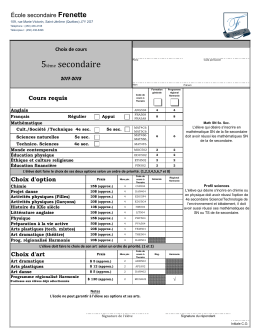 Secondaire 5 - École secondaire Frenette