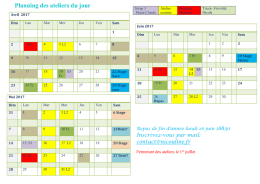 Planning des ateliers du jour