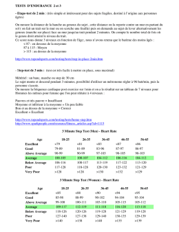 TESTS D`ENDURANCE 2 et 3 - Etape-test de 2 min