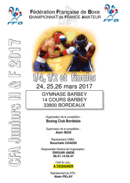 comp&eacute;tition - F&eacute;d&eacute;ration Fran&ccedil;aise de Boxe