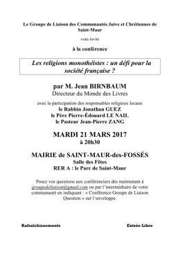 Conférence - Paroisse Saint-François de Sales - Adamville