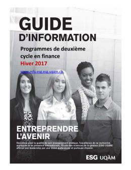 Guide d`information - Programmes en finance