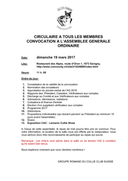 Assembl&eacute;e G&eacute;n&eacute;rale Group Romand - Schweizerischer Collie-Club