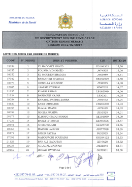 Ar-,,.Jl &ocirc;1fj3 - Minist&egrave;re de la Sant&eacute;