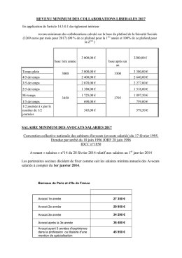 revenu minimum des collaborations liberales