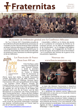 Nouveau site: www.franciscanmissions.org Les