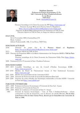 Cv - Stéphane Saussier