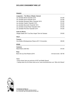 Consignment Price List