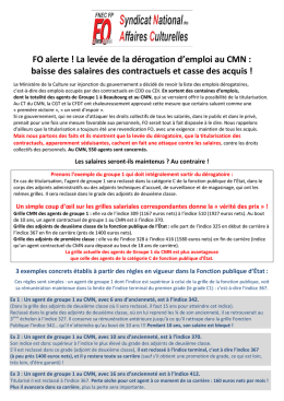 FO alerte derogatoire CMN - FNEC FP-FO