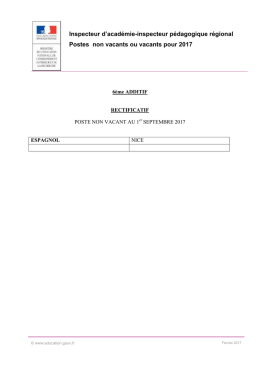 Inspecteur d`acad&eacute;mie-inspecteur p&eacute;dagogique r&eacute;gional Postes