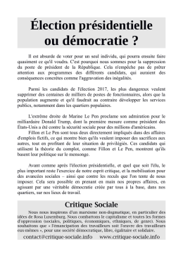 ou démocratie - Critique sociale