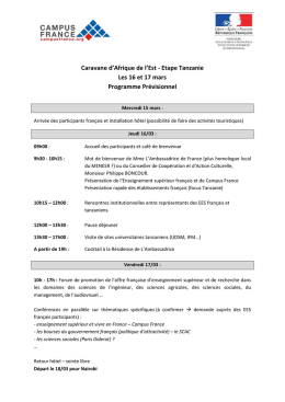 Programme pr&eacute;visonnel Tanzanie v3