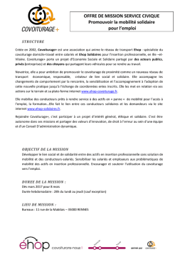 OFFRE DE MISSION SERVICE CIVIQUE Promouvoir la - ij