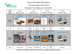Planning TAP Mars / Avril 2017