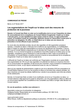 Communiqué - Allianz `Gesunde Schweiz`