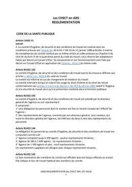 reg CHSCT en ARS