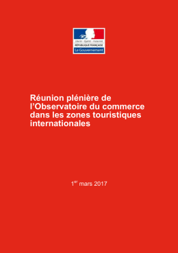 Réunion plénière de l`Observatoire du commerce dans les zones