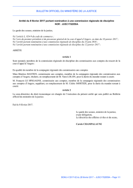 Arrêté du 8 février 2017 - textes justice