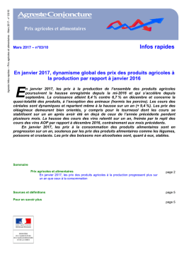 note de conjoncture Agreste