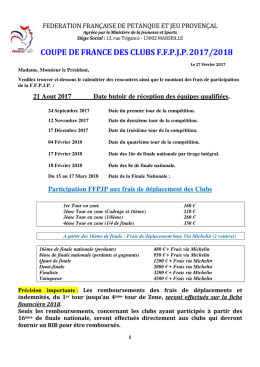 Calendrier coupe de France 2017-2018