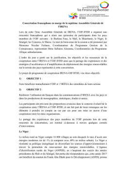 Concertation francophone en marge de la septième