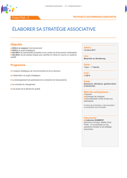 élaborer sa stratégie associative