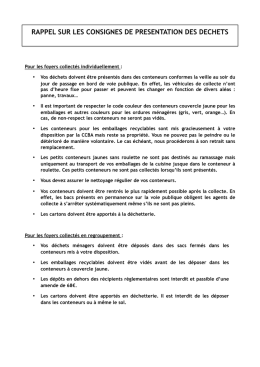 Communiqu&eacute; CCBA relatif aux consignes pour la collecte