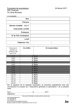 Formulaire - minfin.fgov.be