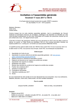 L`invitation &agrave; l`AG