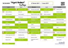 Menu Collège du 27 au 03 Mars 2017