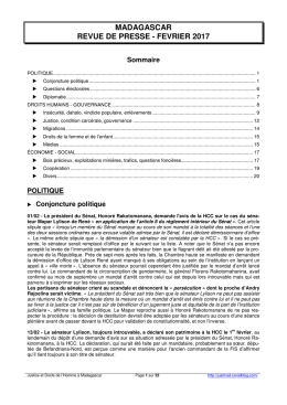 madagascar revue de presse - fevrier 2017